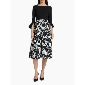 NWT Chiara Boni La Petite Robe Avalana Floral Fit & Flare Dress in Bianca Print